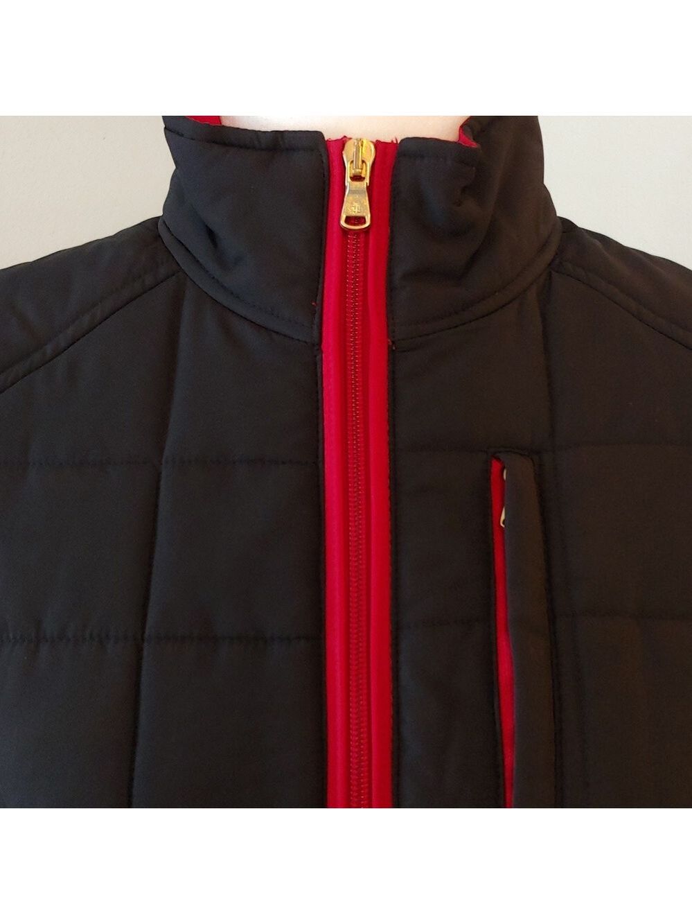 Lauren Ralph Lauren Red and Black Quilted Puffer Vest Women's Petite Large - Picture 15 of 15
